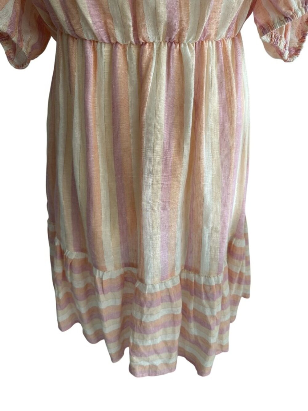 POOKIE & SEBASTIAN Striped Linen Blend Dress Size L - Picture 9 of 12